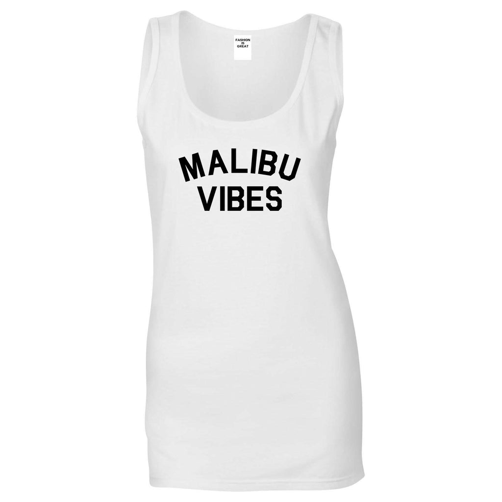 Malibu Vibes Cali California White Womens Tank Top