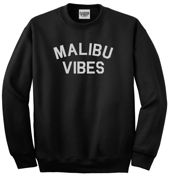 Malibu Vibes Cali California Black Womens Crewneck Sweatshirt