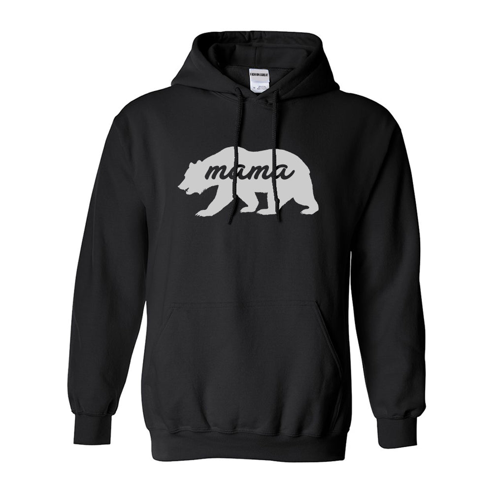 Mama Bear Animal Black Womens Pullover Hoodie