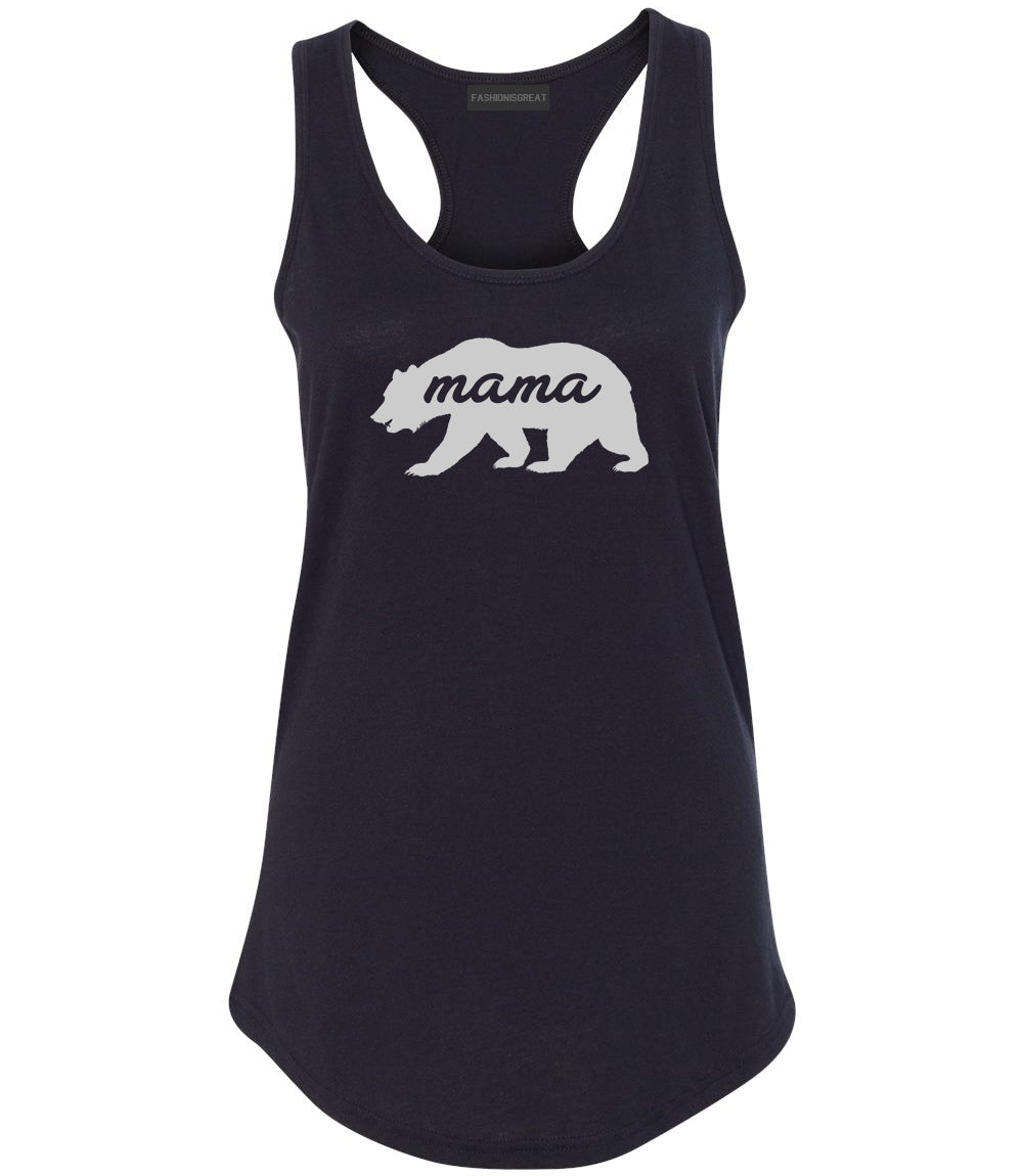 Mama Bear Animal Black Womens Racerback Tank Top