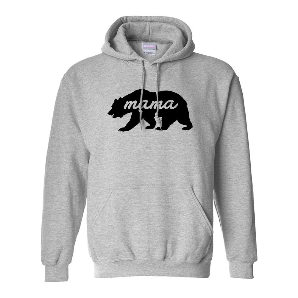 Mama Bear Animal Grey Womens Pullover Hoodie