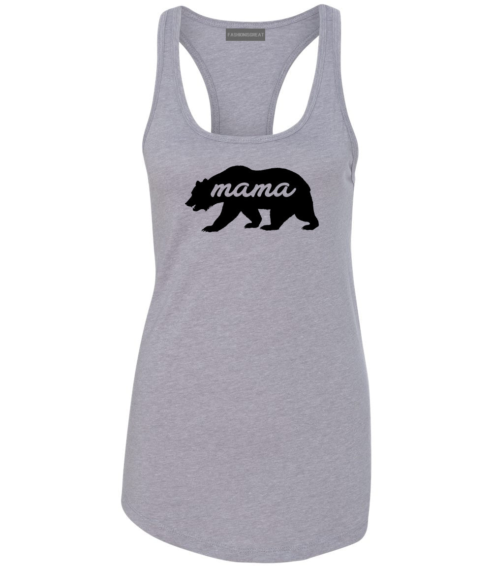 Mama Bear Animal Grey Womens Racerback Tank Top