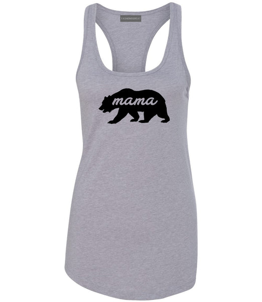 Mama Bear Animal Grey Womens Racerback Tank Top