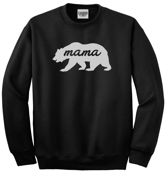 Mama Bear Animal Black Womens Crewneck Sweatshirt