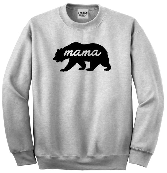 Mama Bear Animal Grey Womens Crewneck Sweatshirt