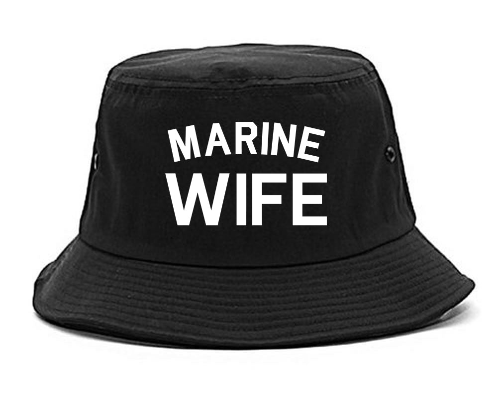 Marine Wife Wifey Black Bucket Hat