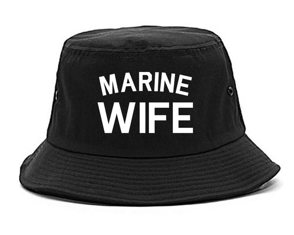 Marine Wife Wifey Black Bucket Hat