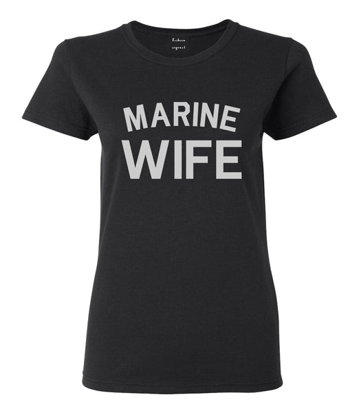 Marine Wife Wifey Black T-Shirt