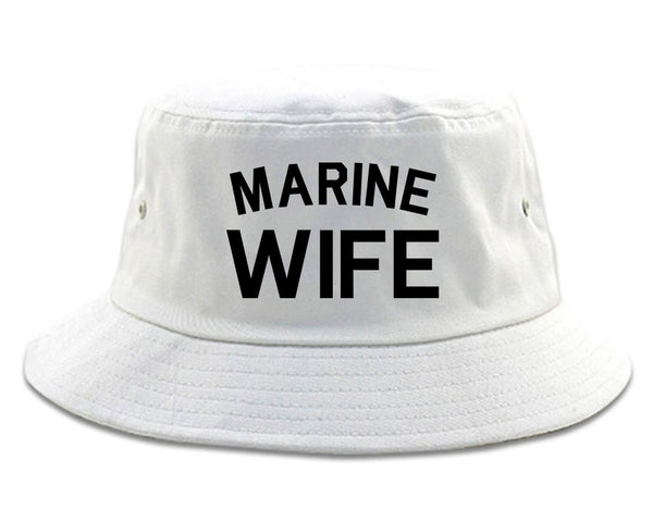 Marine Wife Wifey White Bucket Hat