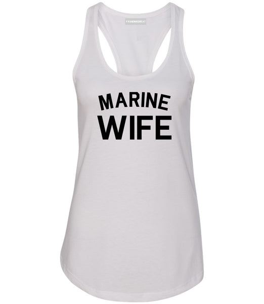 Marine Wife Wifey White Racerback Tank Top