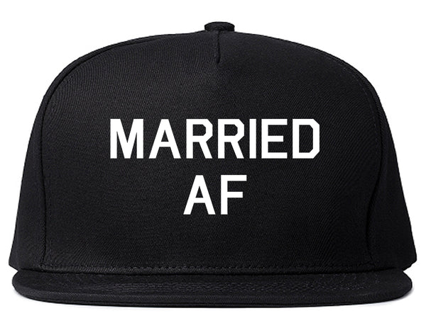 Married AF Wedding Black Snapback Hat