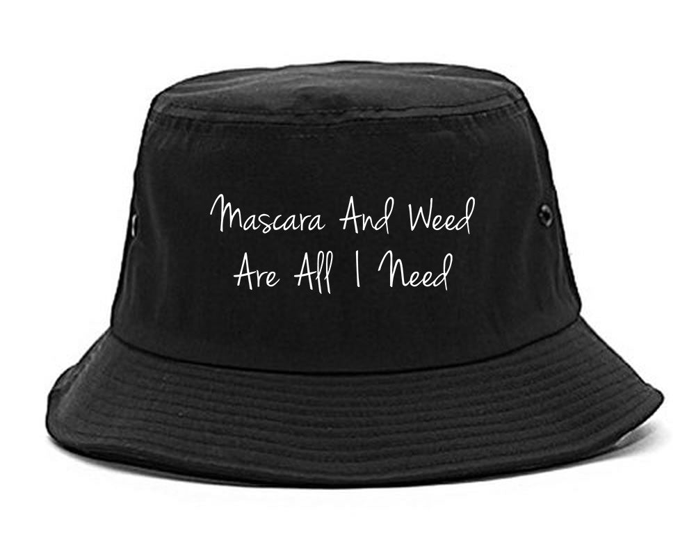 Mascara And Weed All I Need Bucket Hat Black
