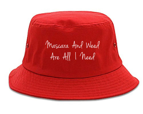 Mascara And Weed All I Need Bucket Hat Red
