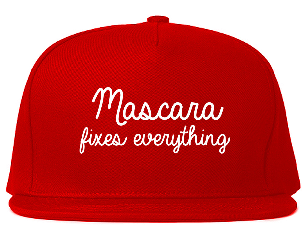 Mascara Fixes Everything Red Snapback Hat