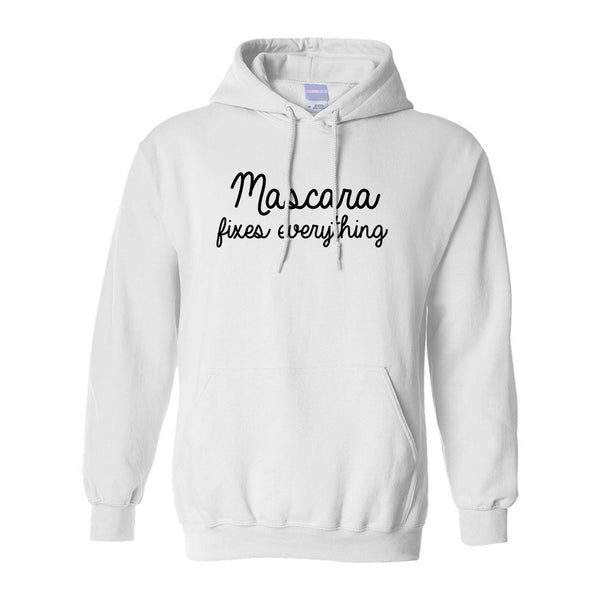 Mascara Fixes Everything White Pullover Hoodie