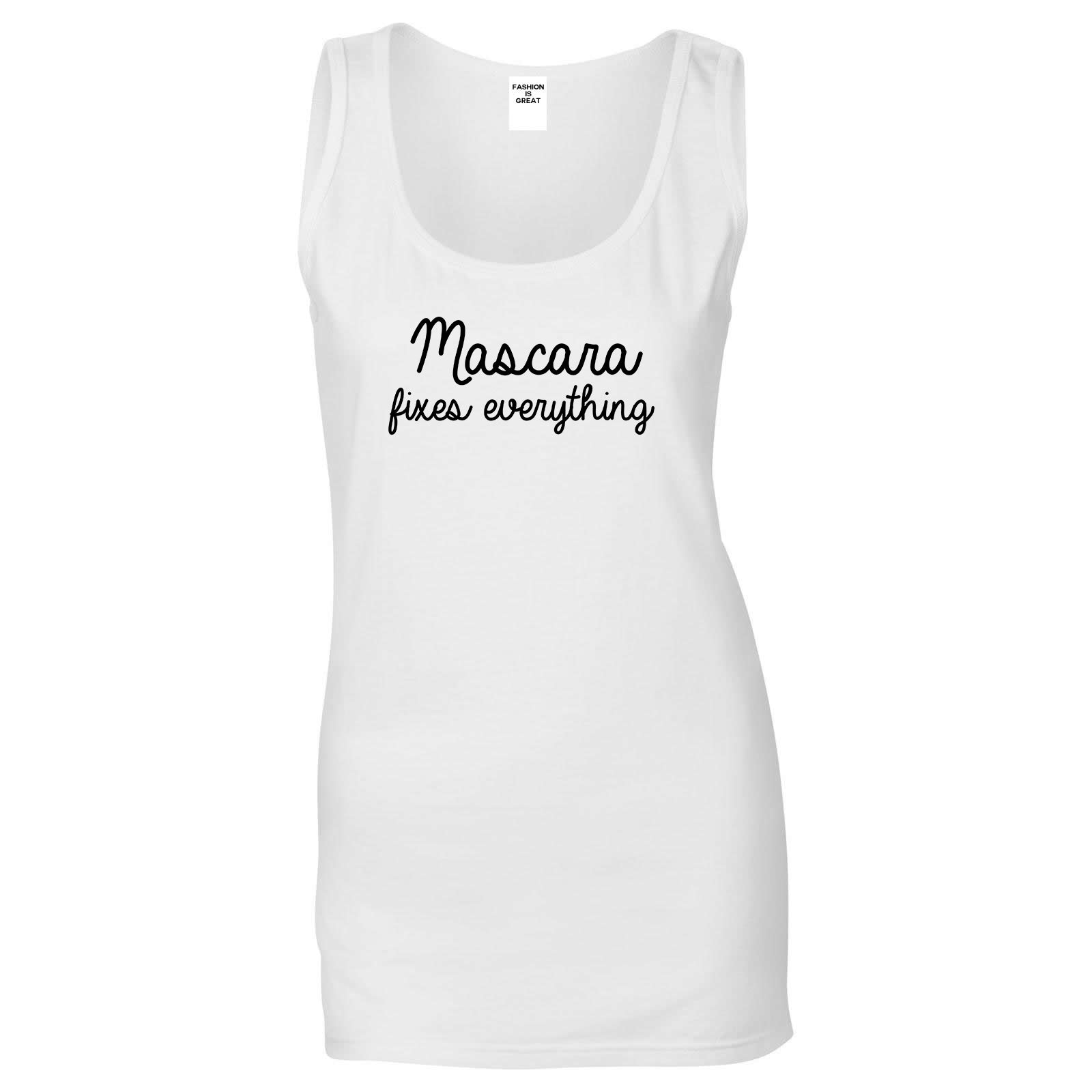 Mascara Fixes Everything White Tank Top