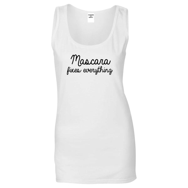 Mascara Fixes Everything White Tank Top