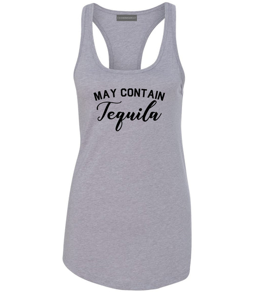 May Contain Tequila Mexico Vacation Grey Racerback Tank Top