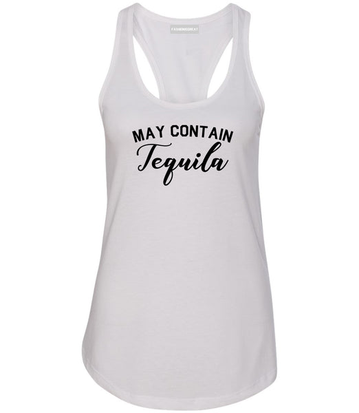 May Contain Tequila Mexico Vacation White Racerback Tank Top