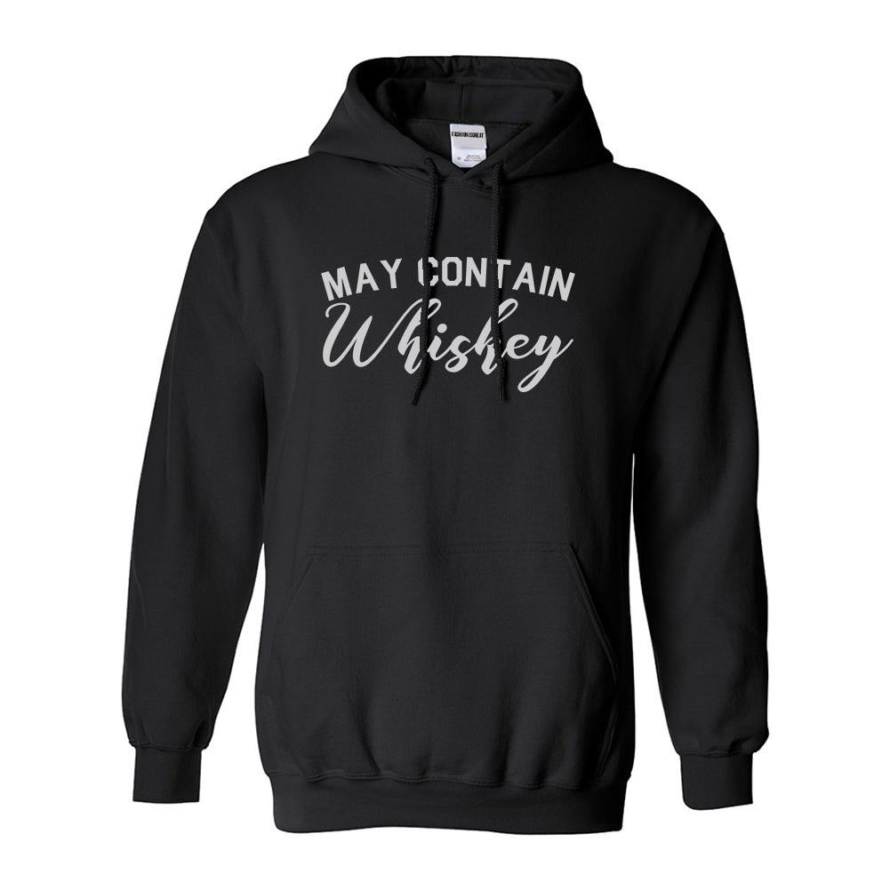 May Contain Whiskey Funny Alcohol Black Pullover Hoodie