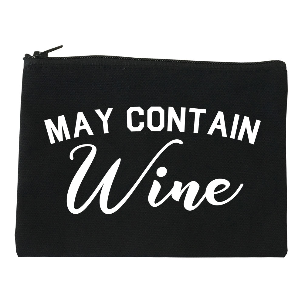 May Contain Wine Bachelorette Party Black Makeup Bag