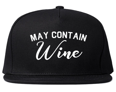May Contain Wine Bachelorette Party Black Snapback Hat