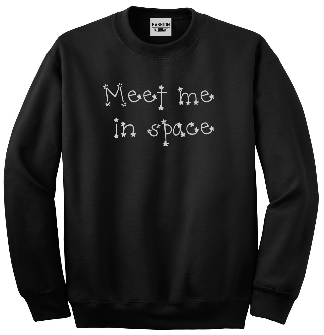Meet Me In Space Unisex Crewneck Sweatshirt Black