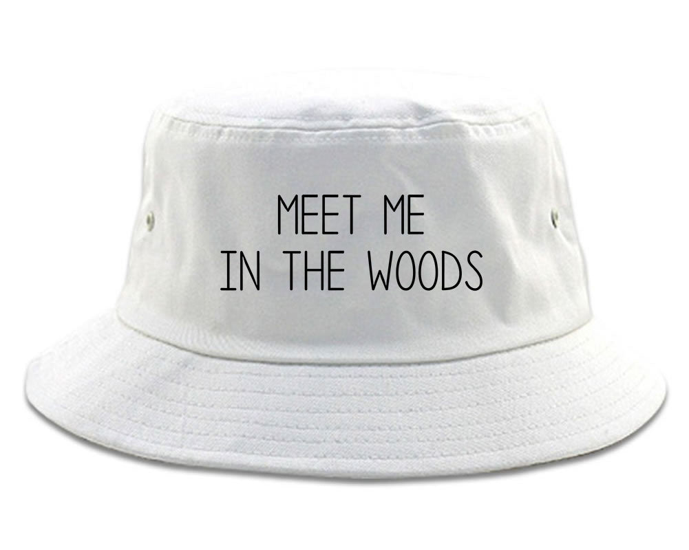Meet Me In The Woods White Bucket Hat