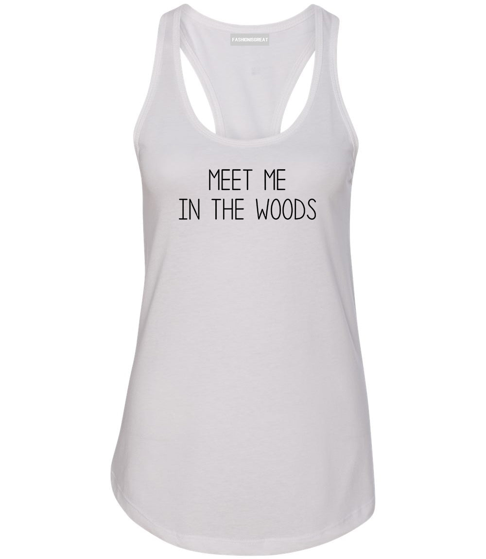 Meet Me In The Woods White Racerback Tank Top