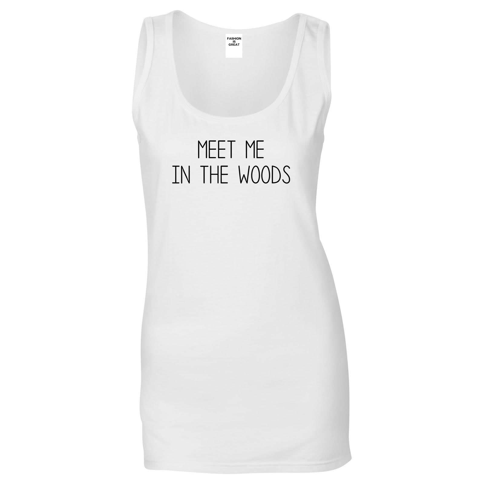 Meet Me In The Woods White Tank Top