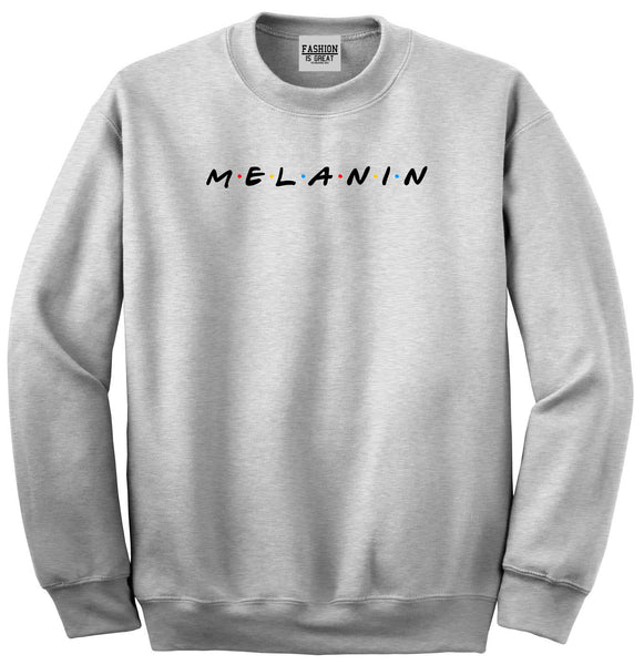 Melanin Friends Magic Unisex Crewneck Sweatshirt Grey
