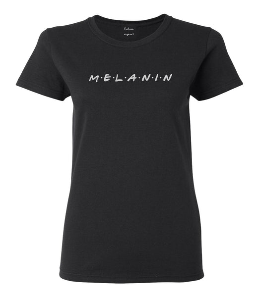 Melanin Friends Magic Womens Graphic T-Shirt Black