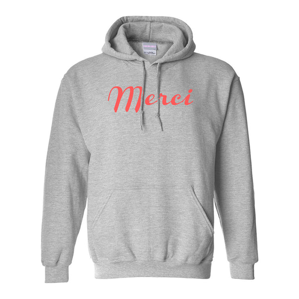 Merci Thank You French Grey Pullover Hoodie