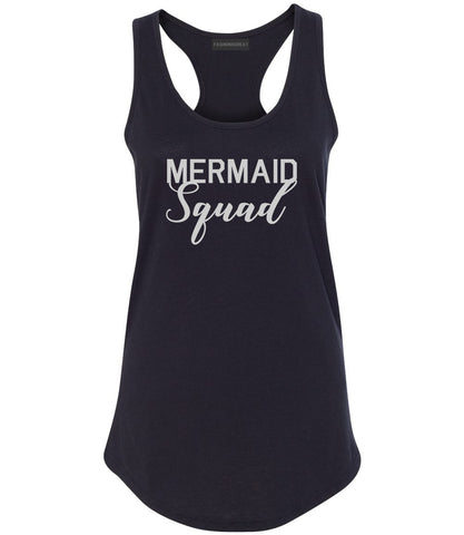 Mermaid Squad Bachelorette Party Black Racerback Tank Top