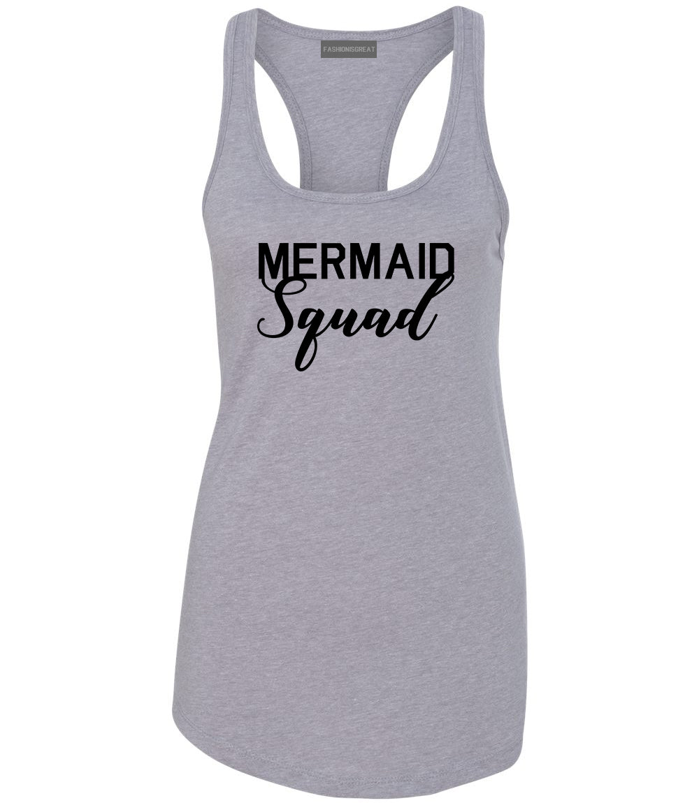 Mermaid Squad Bachelorette Party Grey Racerback Tank Top