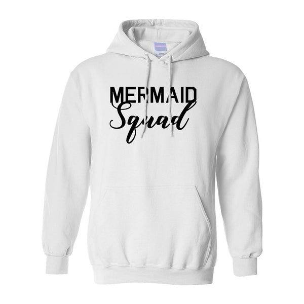 Mermaid Squad Bachelorette Party White Pullover Hoodie