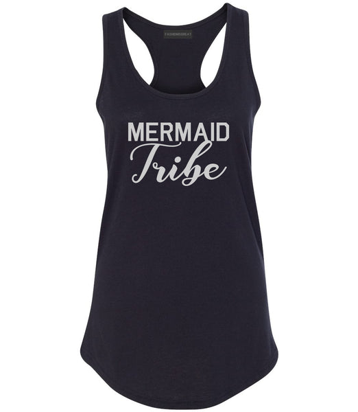 Mermaid Tribe Bachelorette Party Black Racerback Tank Top