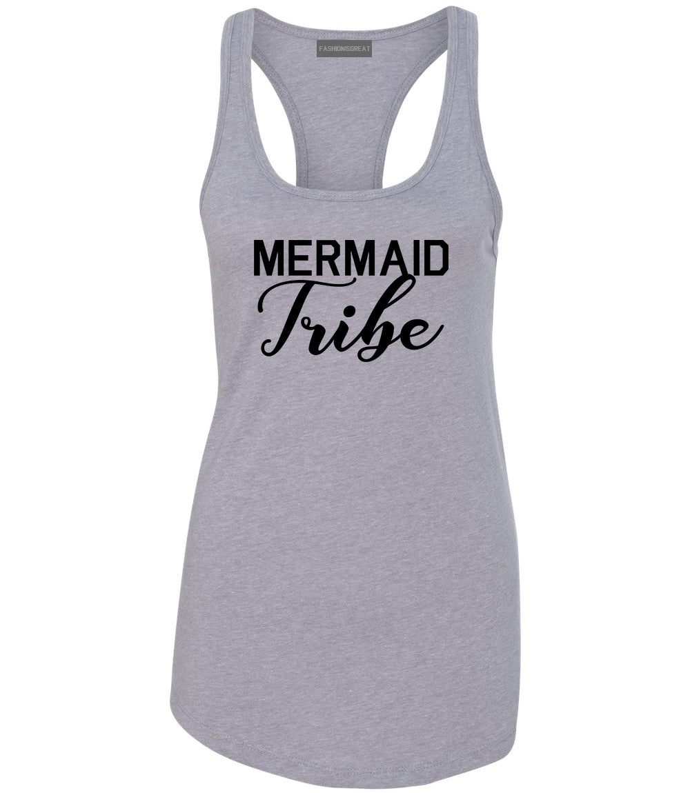 Mermaid Tribe Bachelorette Party Grey Racerback Tank Top