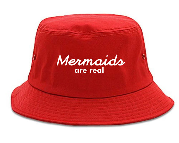 Mermaids Are Real Bucket Hat Red