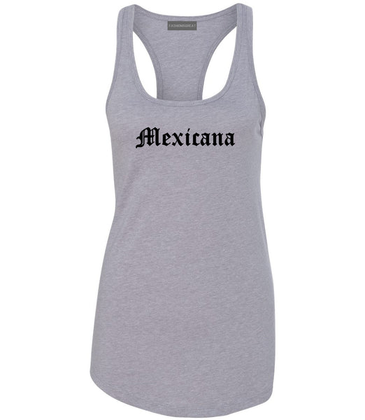 Mexicana Mexican Womens Racerback Tank Top Grey