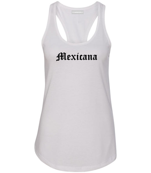 Mexicana Mexican Womens Racerback Tank Top White