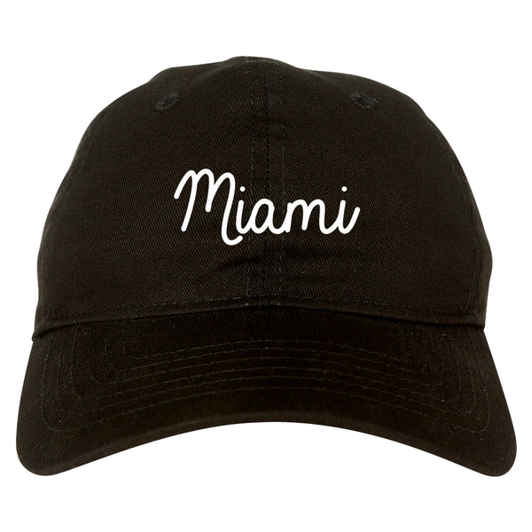 Miami Florida Script Chest black dad hat