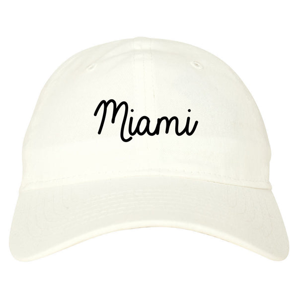 Miami Florida Script Chest white dad hat