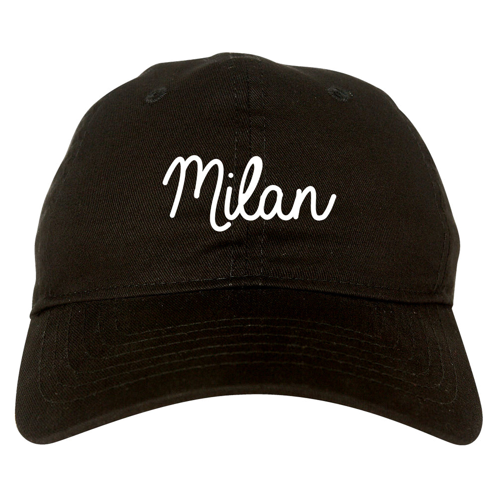 Milan Italy Script Chest black dad hat