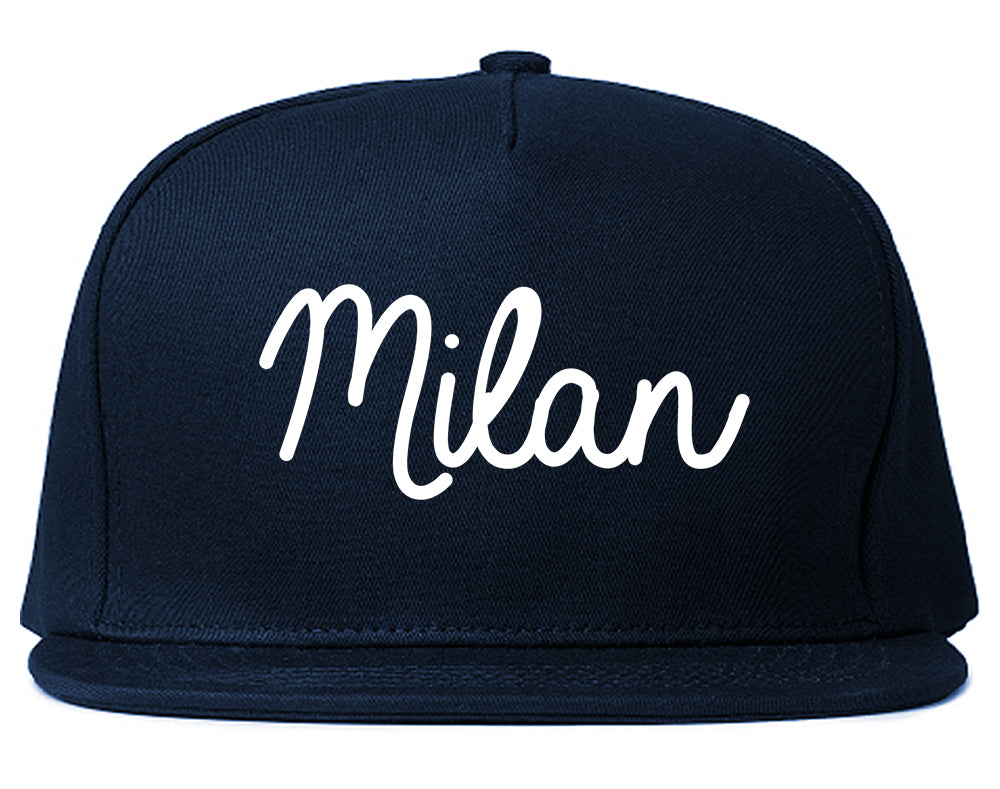 Milan Italy Script Chest Blue Snapback Hat