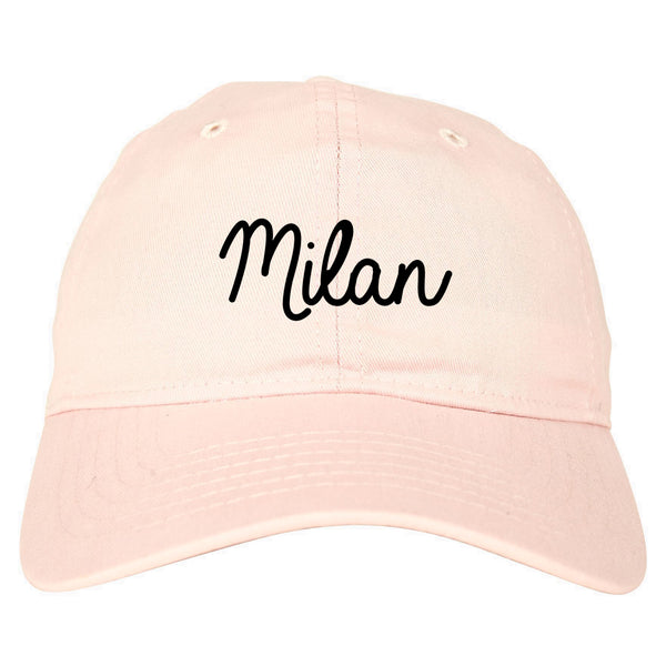 Milan Italy Script Chest pink dad hat