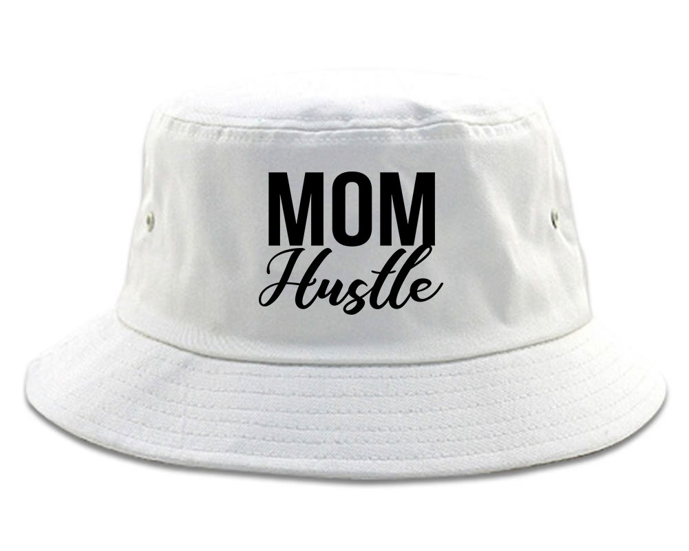 Mom Hustle Mother Life White Bucket Hat