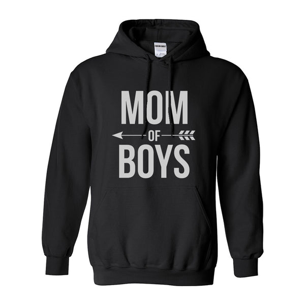 Mom Of Boys Arrow Black Womens Pullover Hoodie