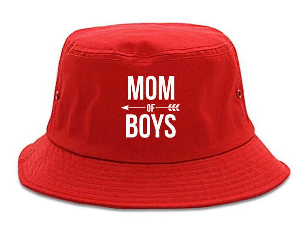 Mom Of Boys Arrow red Bucket Hat