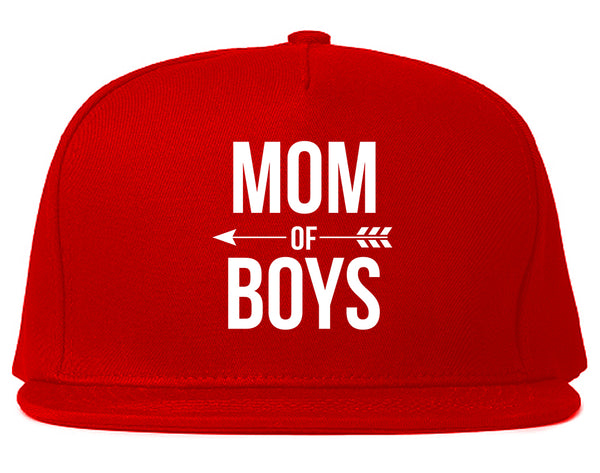 Mom Of Boys Arrow Red Snapback Hat